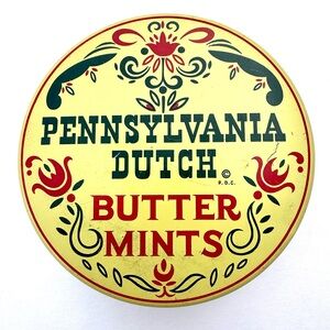 Vintage Tin Can And Contents Of Buckles/Craft Lot